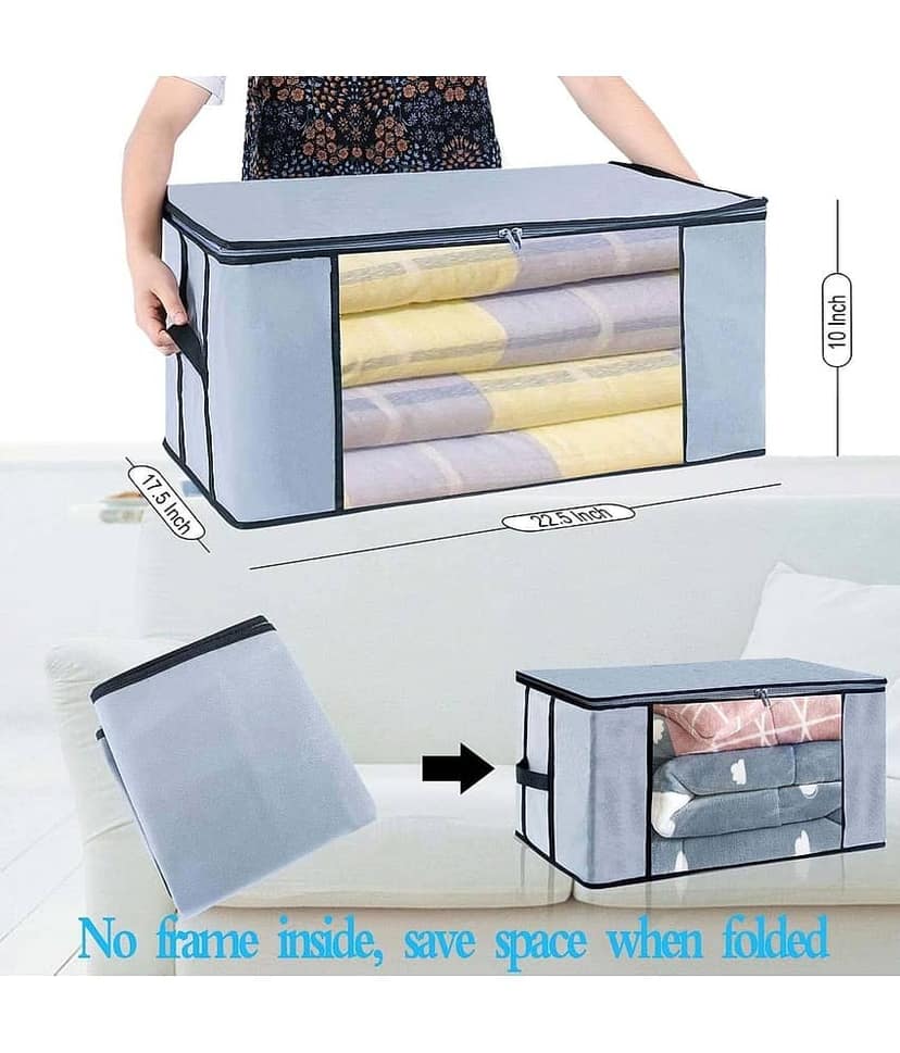 SH NASIMA - Home Storage Cloth Bags, Saree, Suits, Blouse, Blanket Organiser for Underbed, Almirah (Pack of 1) view 2