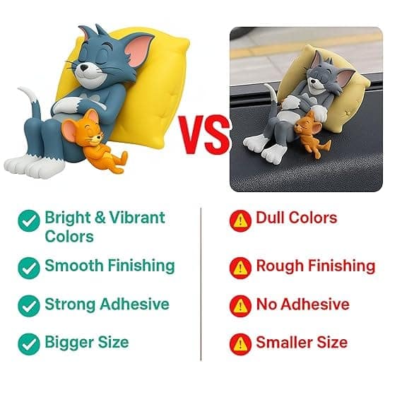 DETACHI Car Dashboard Toy Showpiece Cute Sleeping T and J Figurine Car Decoration Accessories, Interior Dashboard Decor view 2