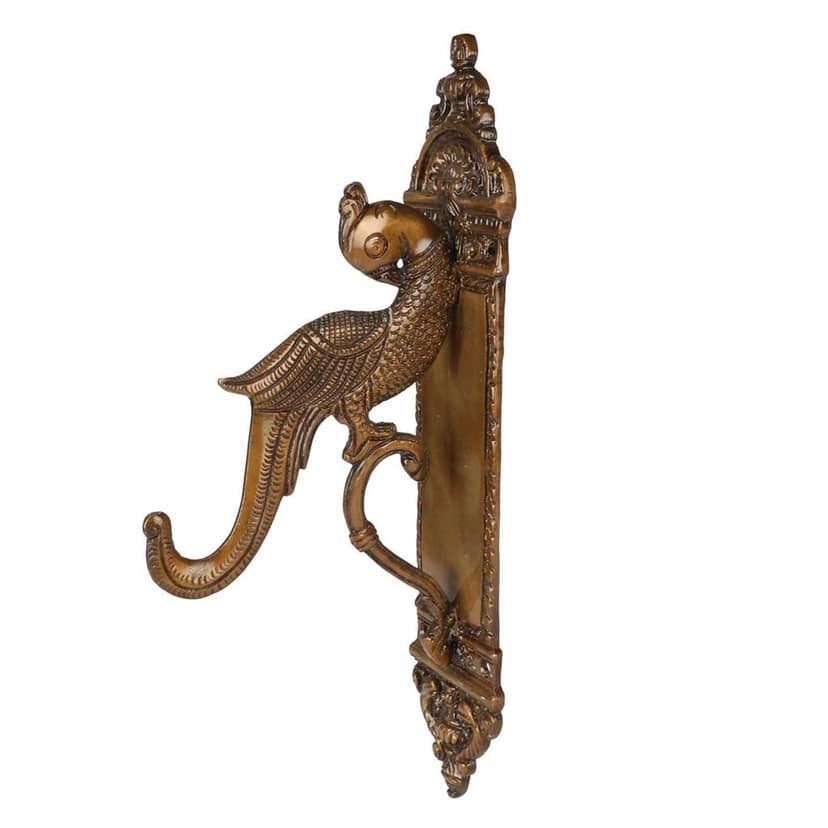 ARTVARKO Brass Traditonal Parrot Design Diya Holder Hook | Home Decor 12 Inches view 2
