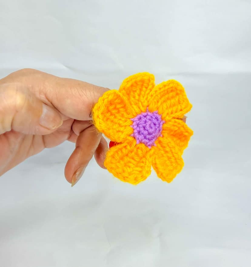 CROSHIA HUT Handmade Crochet Flower Rubber Band