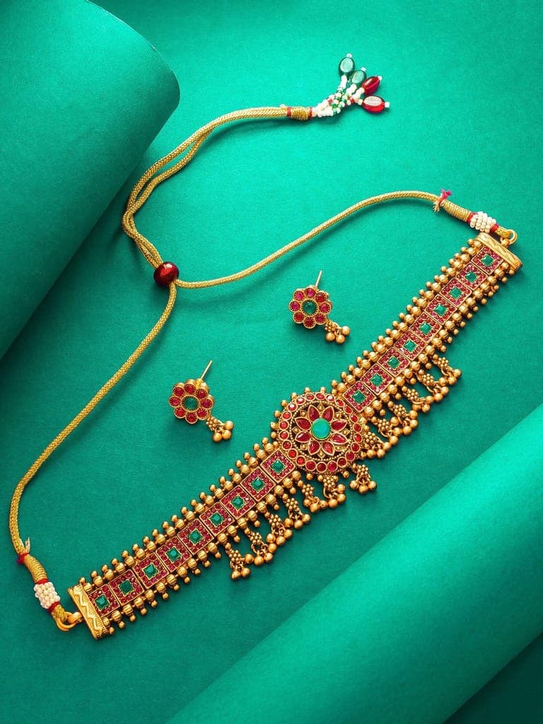 Morison Golden Charm Necklace and Earrings Set Radiate Timeless Elegance