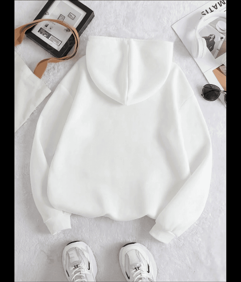 HARPITA Women Fleece Hooded Sweatshirt For ( White ) view 2