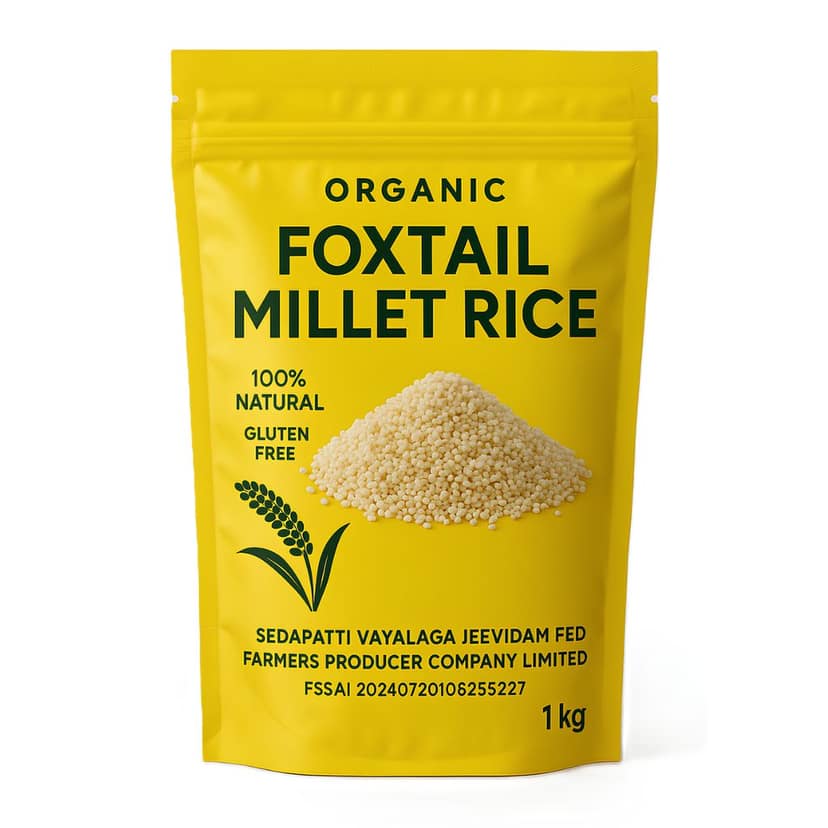 Organic Foxtail Millet Rice - 100% Natural and Gluten Free - 1kg