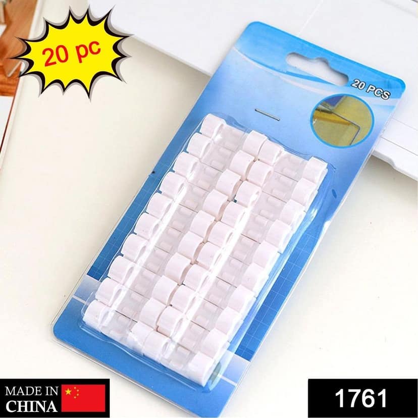 Self Adhesive Cable Clips Wire Manage Holder Sticky Mount-Round Plastic Cable Cord - Pack of 20 view 2