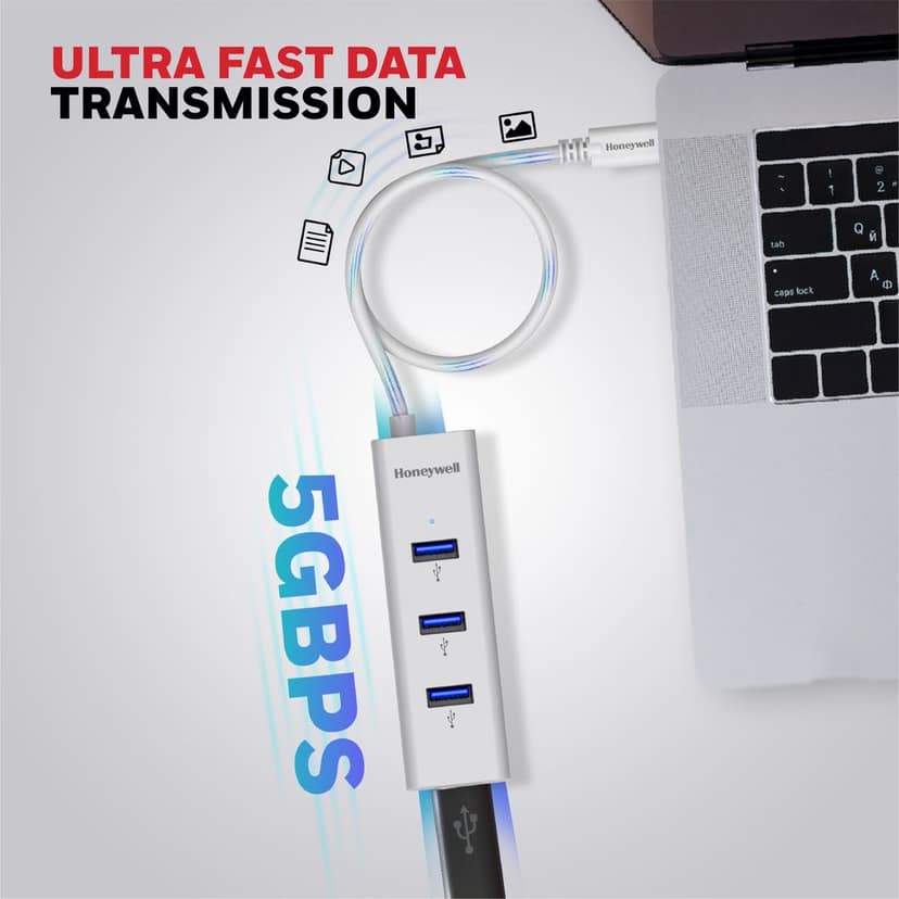 Type C to USB 3.0 Hub Honeywell view 2