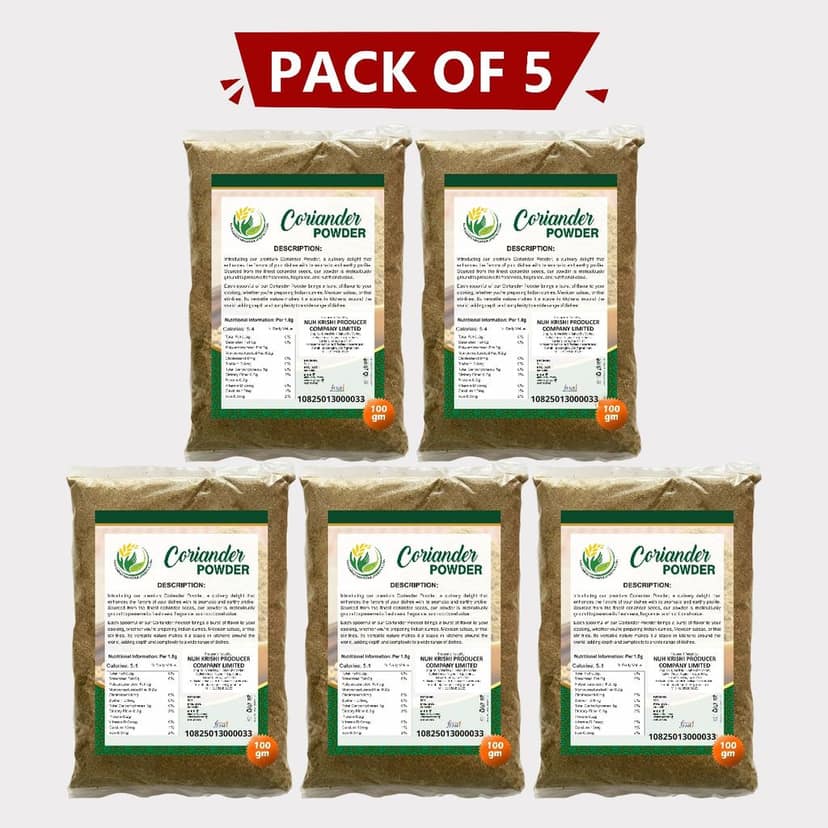 Coriander Powder 500gm (5 x 100 gm) by Nuh Krishi Producer – Pure, Aromatic & Farm-Fresh. view 2