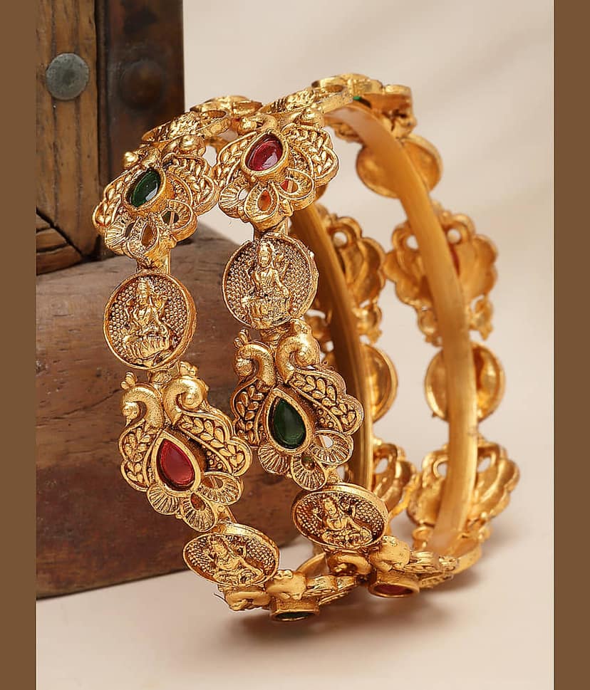 Sukkhi Red Bangle Set ( Pack of 2 ) view 2