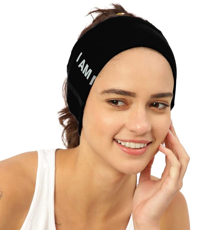 FREECULTR Unisex Bamboo Bandana, Anti Microbial Super Soft & Comfort Fit, Breathable Multipurpose Headband, Face Mask for Dust Protection and Sun - Size Printed Pack of 3-Black, Charcoal, Pilot Blue view 2
