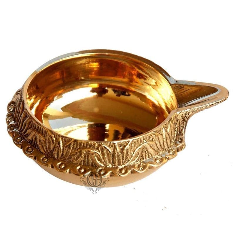 Brass Kuber Diya Oil Lamp for Pooja Room Arti Poojan Temple Home Decorative Item for Diwali Puja and Gift (6-000k) view 2