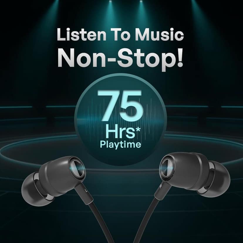 Cellecor BT-2 Waterproof Wireless Headphone with Big 75 Hours Playback time, Bluetooth V5.0, Voice assitance and Noise cancelation with inbuilt mic view 2
