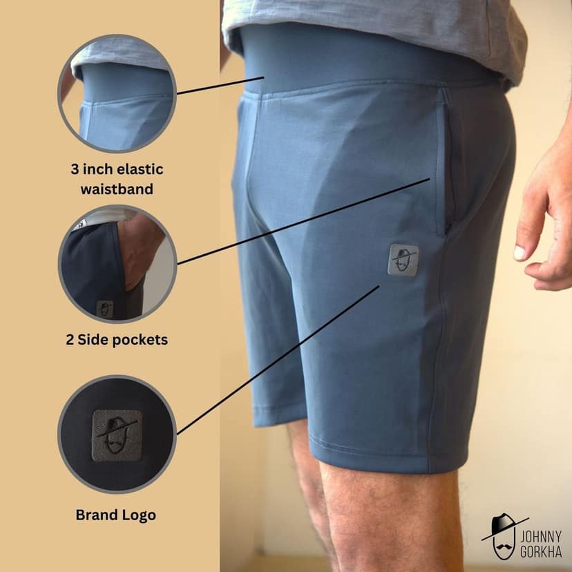 Johnny Gorkha Men's Workout Shorts | Blend of Polyester and Elastane view 2