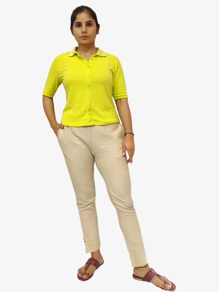 Women's Solid Cotton Trousers