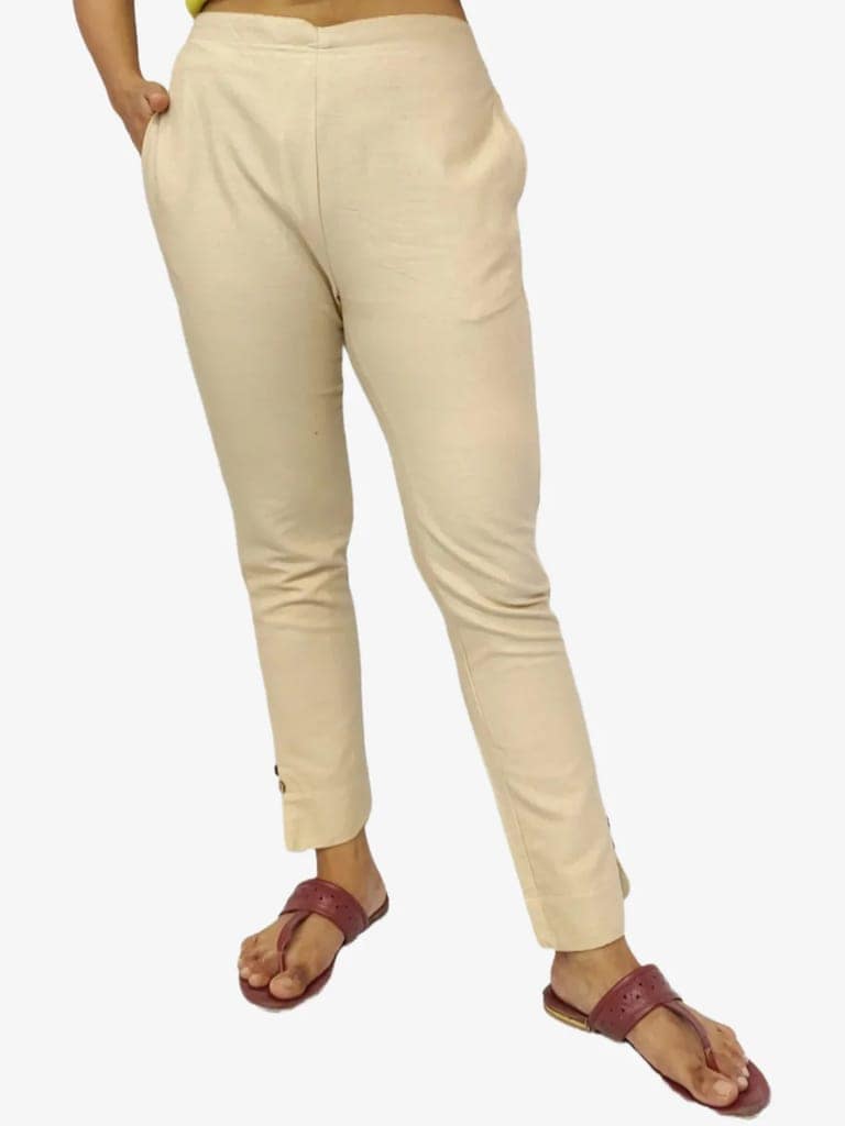 Women's Solid Cotton Trousers view 2