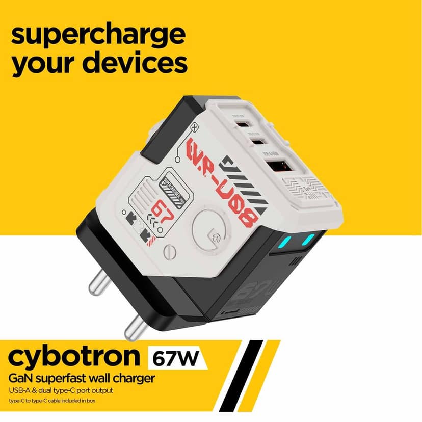 Cybotron 67W GaN Superfast Wall Charger White view 2