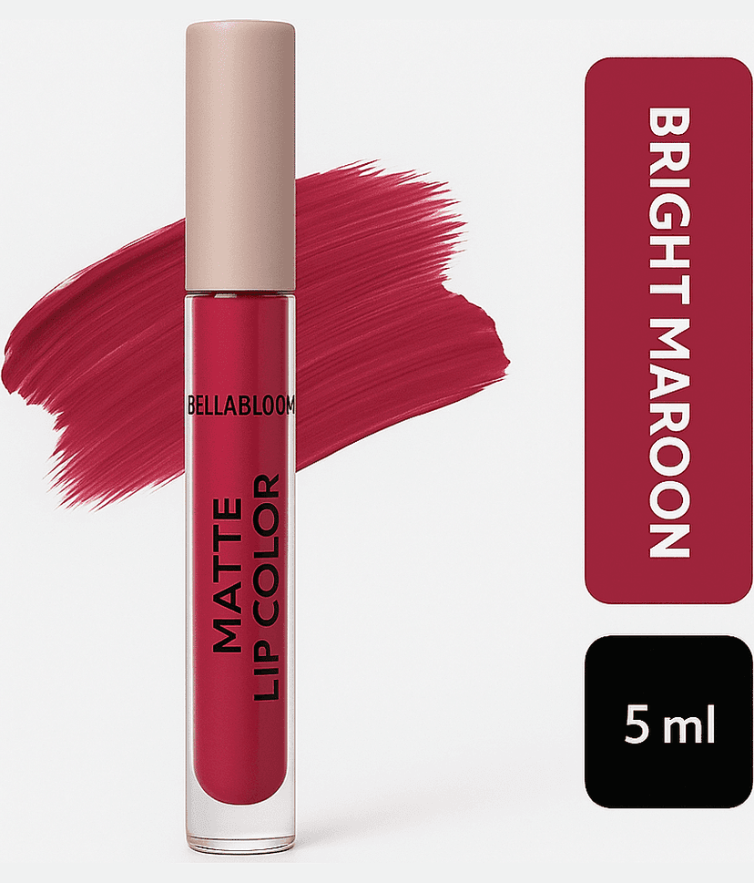 BELLABLOOM Raspberry Pink Matte Long Lasting Liquid Lipstick ( Pack of 1 ) view 2