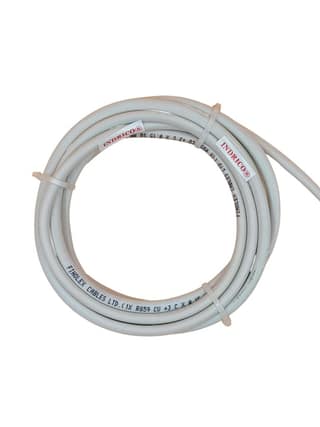 INDRICO 3+1 RG 59 Jelly Folded Pure Copper CCTV Cable Wire for Security Cameras White PVC Pack of 1