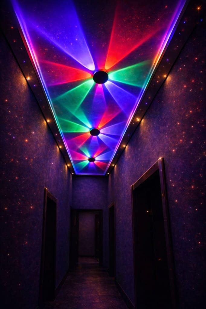 SPARKWORLD 5-Way Round Multi-Color LED Decorative Wall Light Modern Indoor/Outdoor Fixture for Home, Bedroom, Hallway & Accent Lighting | Size: 12X12 cm | Colour: Multicolor