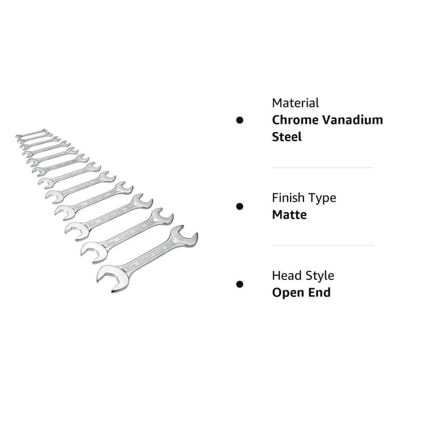 Stanley Double Open End Spanner 12Pc Double O/E Spanners Set , 6X7 To 30X32Mm 70-380E view 2