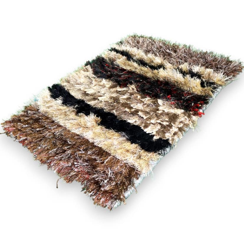 Eluru-Premium Multicolor Striped Shaggy Rug | Soft Plush Floor Mat for Living Room, Bedroom & Home Décor view 2