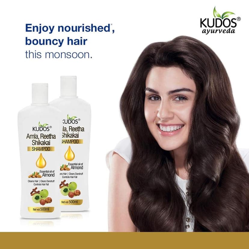 Kudos Ayurveda Amla, Reetha, Shikakai Shampoo (Pack of 2) view 2