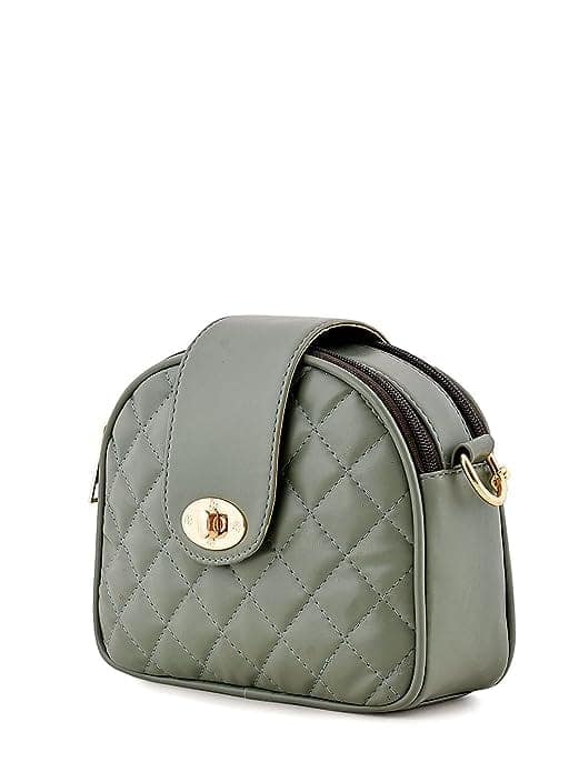 Lychee bags Women Pu Quilted Green Sling Bag ( green ) view 2