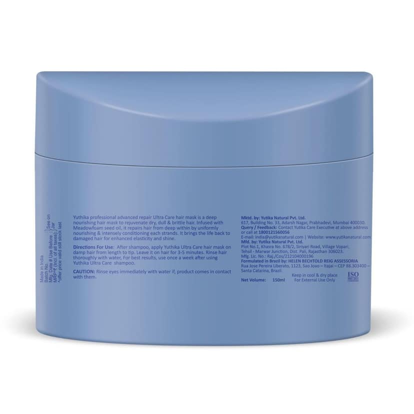 Yuthika Professional Ultra Care Hair Mask 150ml, Professional Hair Mask for Dull, Dry and Brittle hair, Advanced Hair Repair Mask view 2
