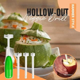 Hammer Style Hollow-Out Veggie Drill (4Pcs/Set)
