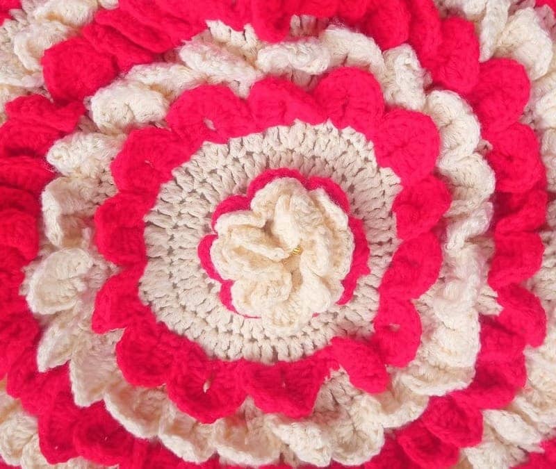 Handmade Crochet Cotton Rug view 2