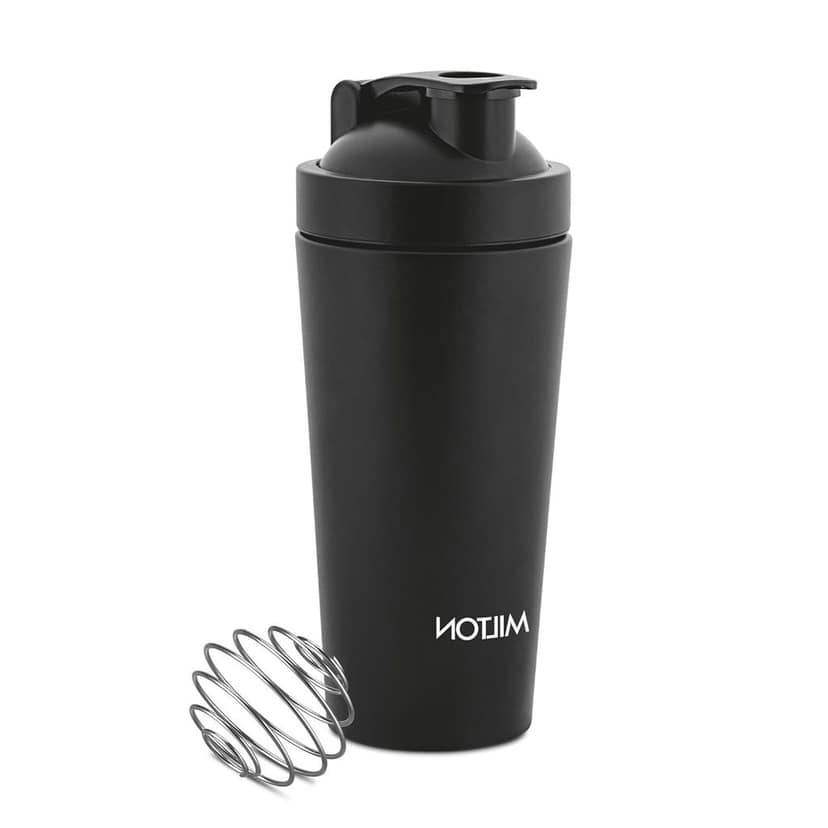 MILTON Pro Mix Shaker with Blending Ball, Black, Pack of 1 Max Steel Shaker, Shakers for Protein Shake, Leakproof, Fitness Freak, Gym Bottle for Men and Women BPA-Free (739 ml) view 2