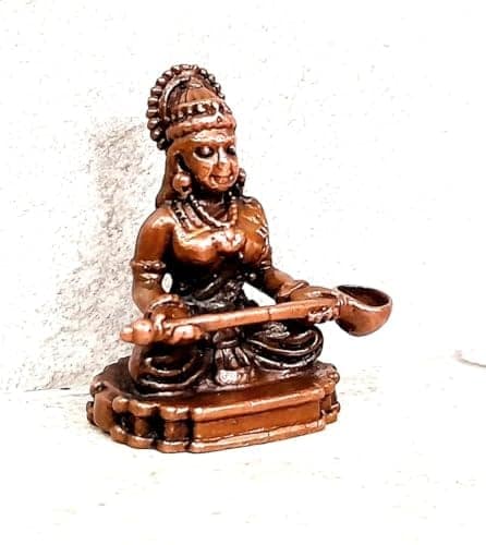Searchers Paradise - Copper Idols of god Annapoorani 1.6 inches, Copper Handmade 48 Grams, Patina Antique Finish, Pack of 1 Piece view 2