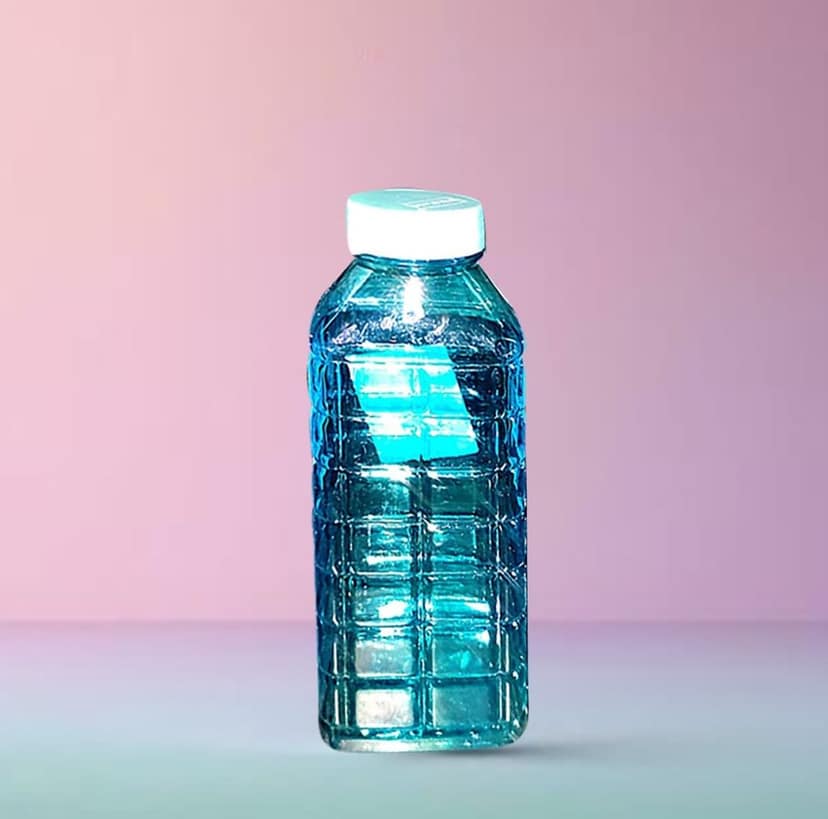 Plastic Water Bottles, 1 Litre, Turquoise Blue, Set of 6 view 2