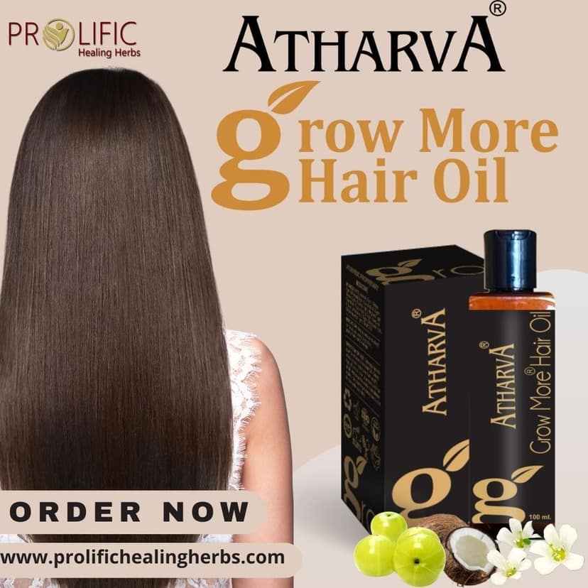 ATHARVA Grow More Hair Oil ( Strength to Hair , Eliminate Dandruff, Reduces Hair Fall, Promotes Hair Growth, Shiny & Smooths Hair ) view 2