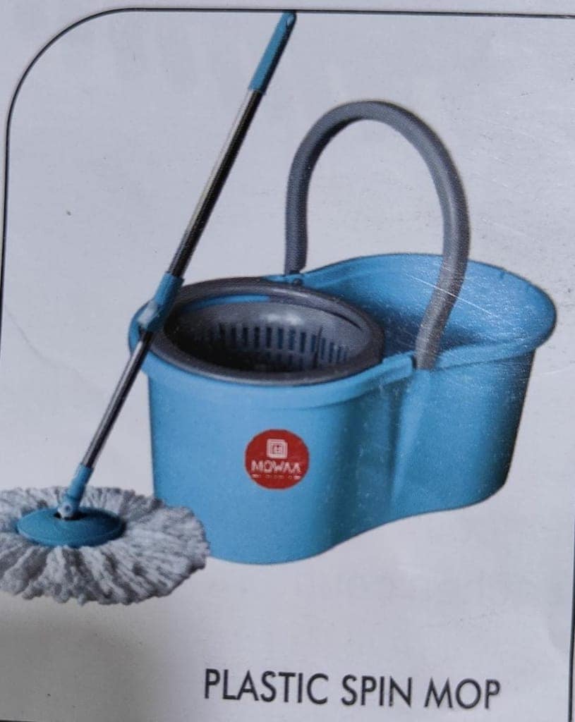 Spin Mop Bucket Floor Cleaning System with Microfiber Mop Head, Easy Wring Floor Mop and Bucket Set for Home Kitchen Bathroom Floor Cleaning