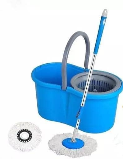 Spin Mop Bucket Floor Cleaning System with Microfiber Mop Head, Easy Wring Floor Mop and Bucket Set for Home Kitchen Bathroom Floor Cleaning view 2