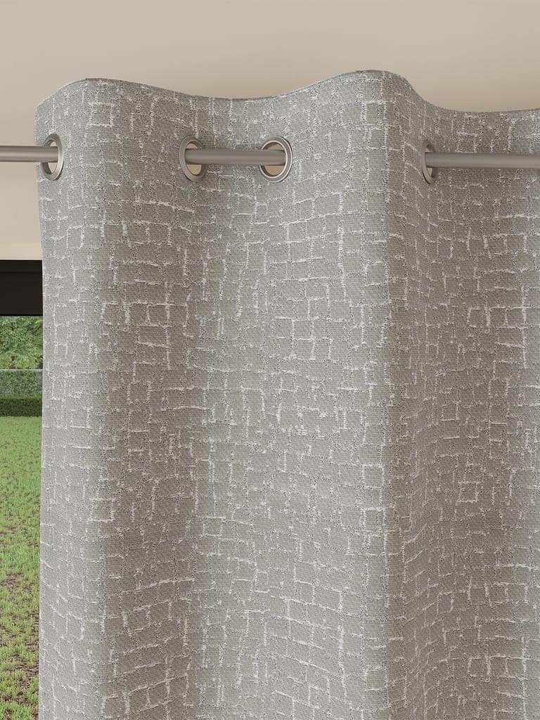 DDECOR - 100% PolyesterPlains And Textures PatternLarge Door 9 Ft|135 CM X 270 CM| - Grey view 2