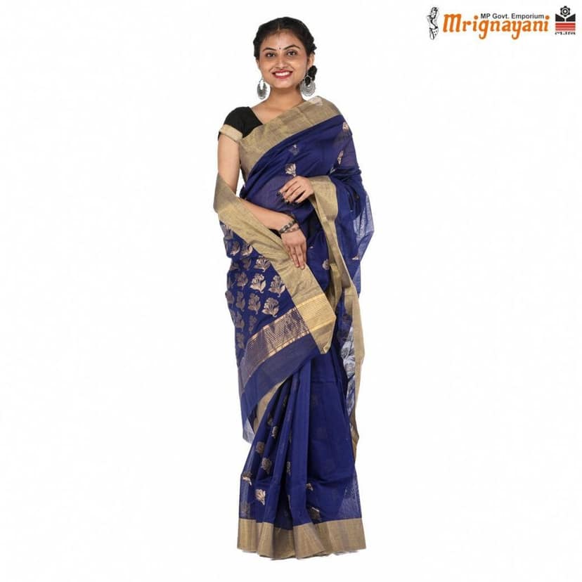HANDLOOM CHANDERI SILK SAREE WITH BLOUSE (SKU - 1SC103120622 SAREE-1033) view 2