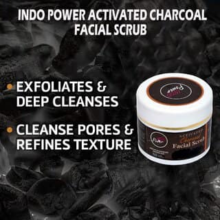 INDOPOWER ADd107-ACTIVATED CHARCOAL FACIAL SCRUB 100g.