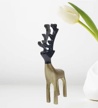 Cocovey Petite Golden Reindeer Metal Table Decor Elegant Home Accent 8.25 x 8.25 x 19.05 cm Pack of 1