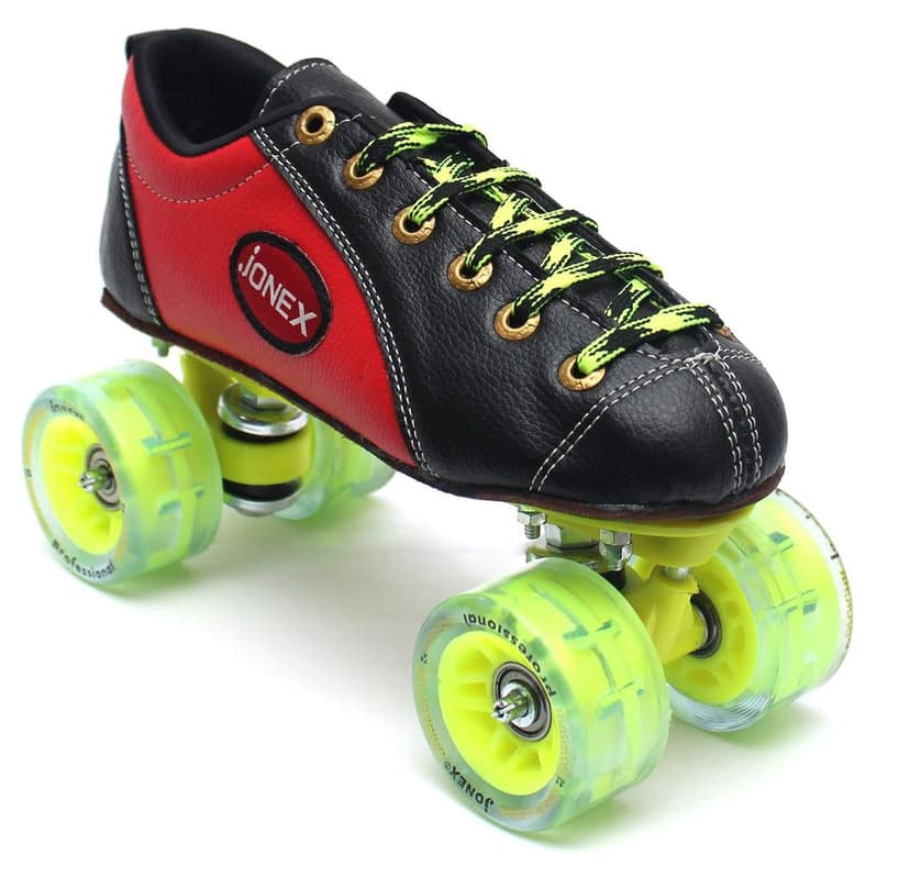 JJ Jonex Shoe Skates, Shoe Skates for Kids, Fix Body Shoe Skates (3 UK/Ind, Black Red- Professional) view 2