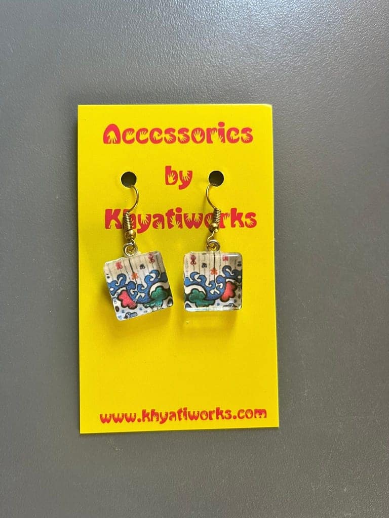 WATER-WAVE glass Earrings view 2