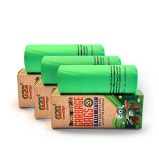 Good2go 3 Rolls of 15 Compostable Garbage Bags (45 Bags Total) - 19" x 21" - Eco-Friendly and Strong Trash Bags