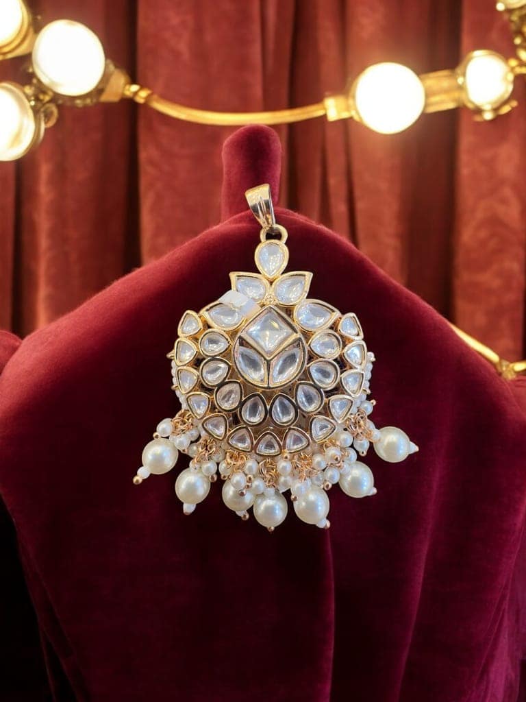 Pearl and Kundan Traditional Indian Jewellery Set By Dia Art Jewels view 2