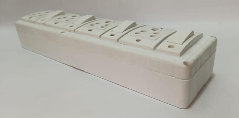 6A 4 Sockets (5 Pin Socket) & 4 Switch (Straight) Extension Box with 16A Plug & 40m Wire view 2