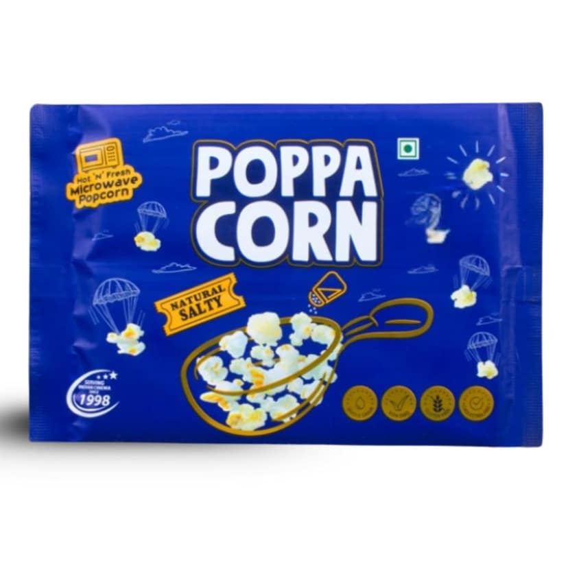 Poppacorn Microwave Popcorn 300gms | Imported Popping Corn | Popcorn Kernels 100gx3 pouches | Ready to Cook | High Expansion | Homemade Healthy Snack | Natural Salty Popcorn | Pack of 3 (300g, Natural Salty) view 2