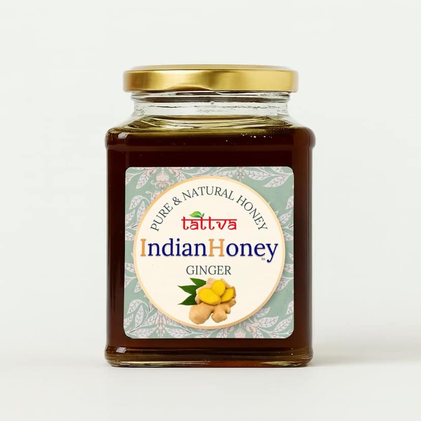 IndianHoney Cinnemon, Ayurvedic & StressRelief Tulsi Infused Honey, & Ginger Honey collection (pack of 3)500 * 3 GM view 2