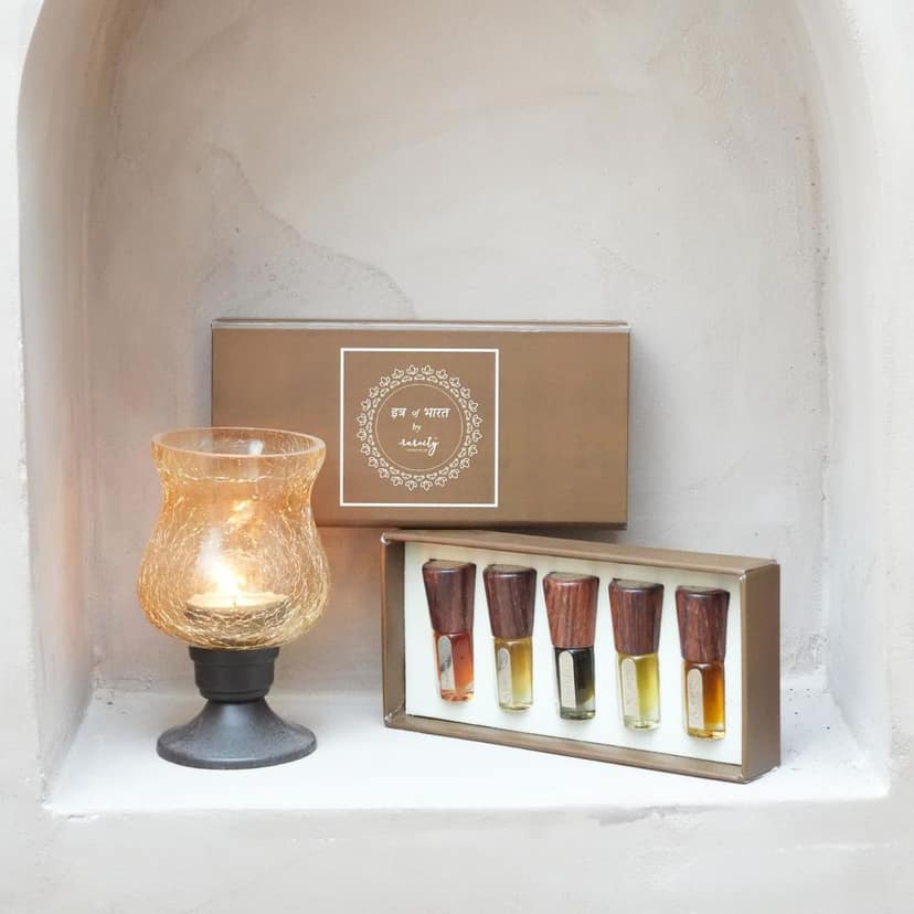 Rareity Shahi Sugandh | Premium Assorted Ittar Gift Box | (5 x 6ml) | Luxury Natural Perfume Oils | Long-Lasting, Alcohol-Free Collection