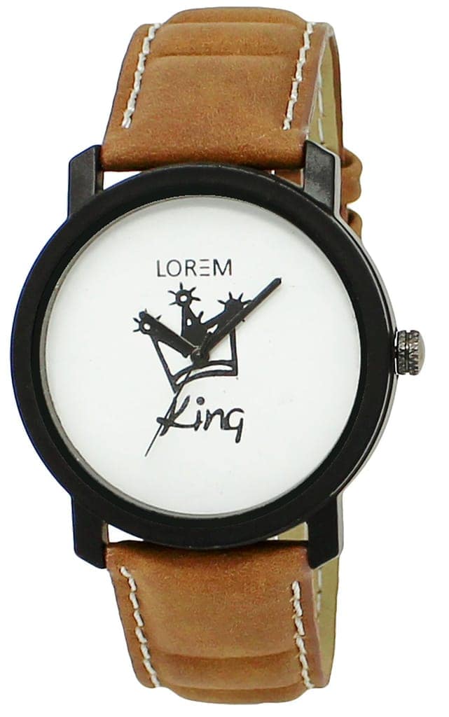 LOREM White & Black King Analog Watch for Men LR18-UF
