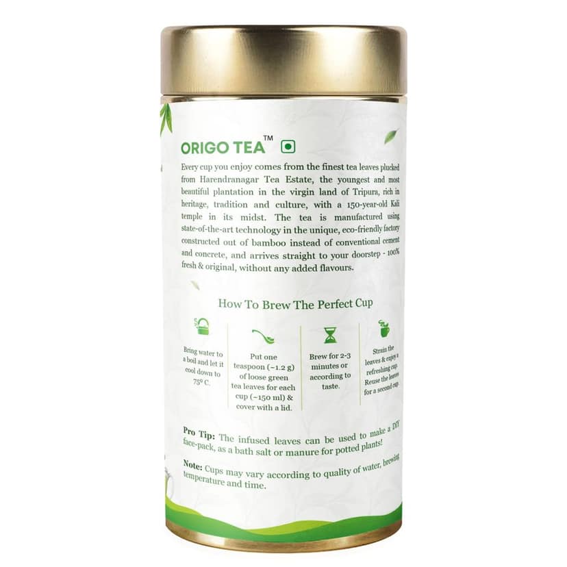 Origo Tea - Premium Whole Leaf Green Tea - 100g Tin view 2