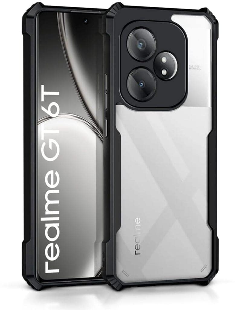 PLUGTECH Slim Shockproof Case | Matte Black Soft | Drop Protection | Precise Cutouts | Premium Mobile Cover for Realme GT6T
