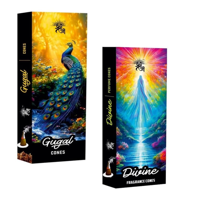 Shri Shriji Flam Aromatic Gugal Combo � Natural Fragrance Dhoop Cups & Cones Set for Pooja, Meditation, Relaxation & Home Use � Traditional Scent � Long-Lasting Combo